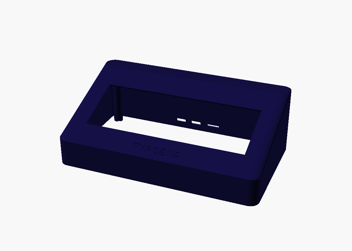 The bare body shell — screen recess cut through the deck, FPC slot on the up-slope edge