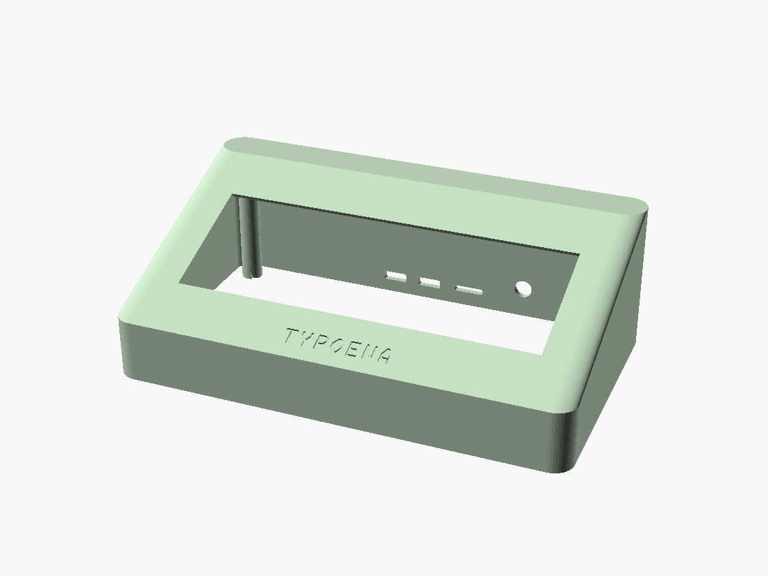 The bare body shell — screen recess cut through the deck, FPC slot on the left short edge